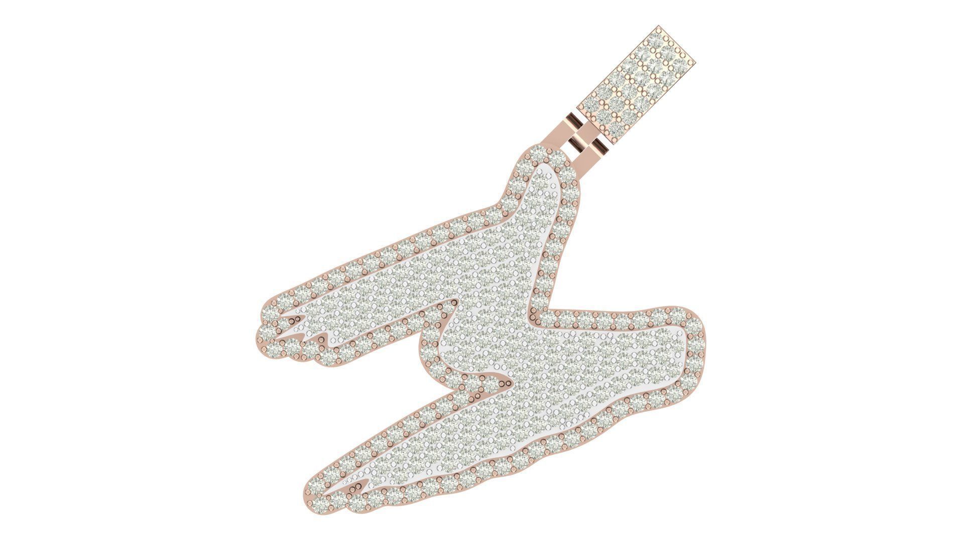 Alphabet Latter hiphop Pendent 3D print model_4