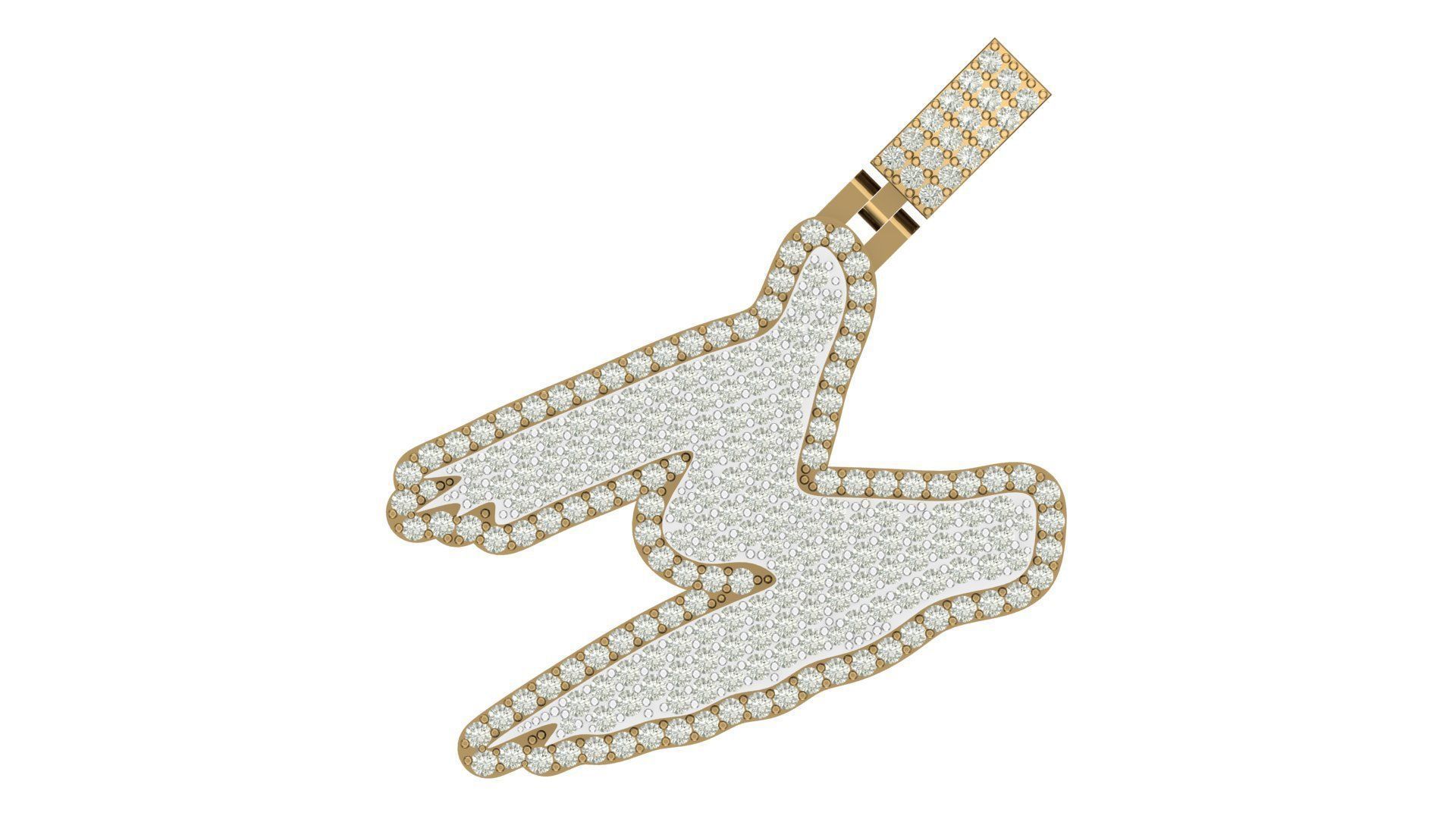 Alphabet Latter hiphop Pendent 3D print model_7