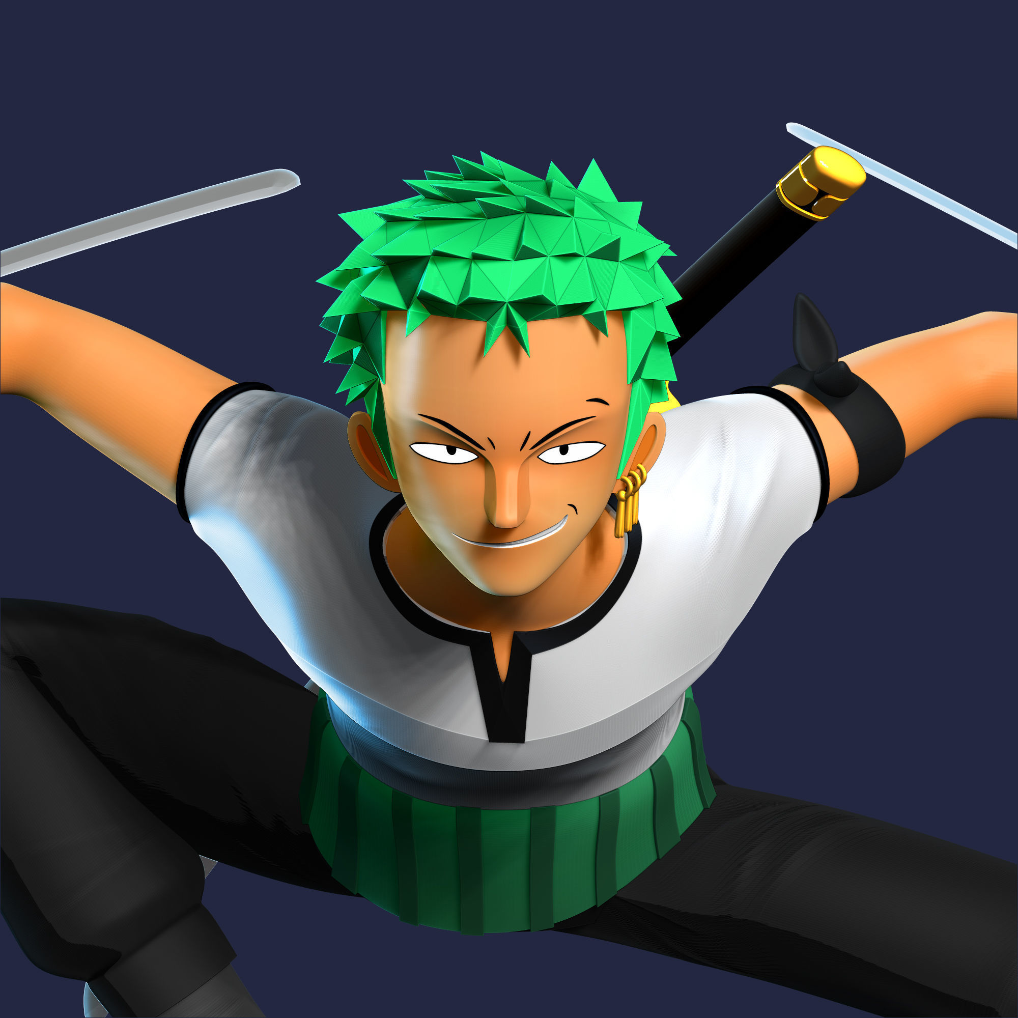 Roronoa Zoro Stylized - One Piece Fanart 3D print model_4