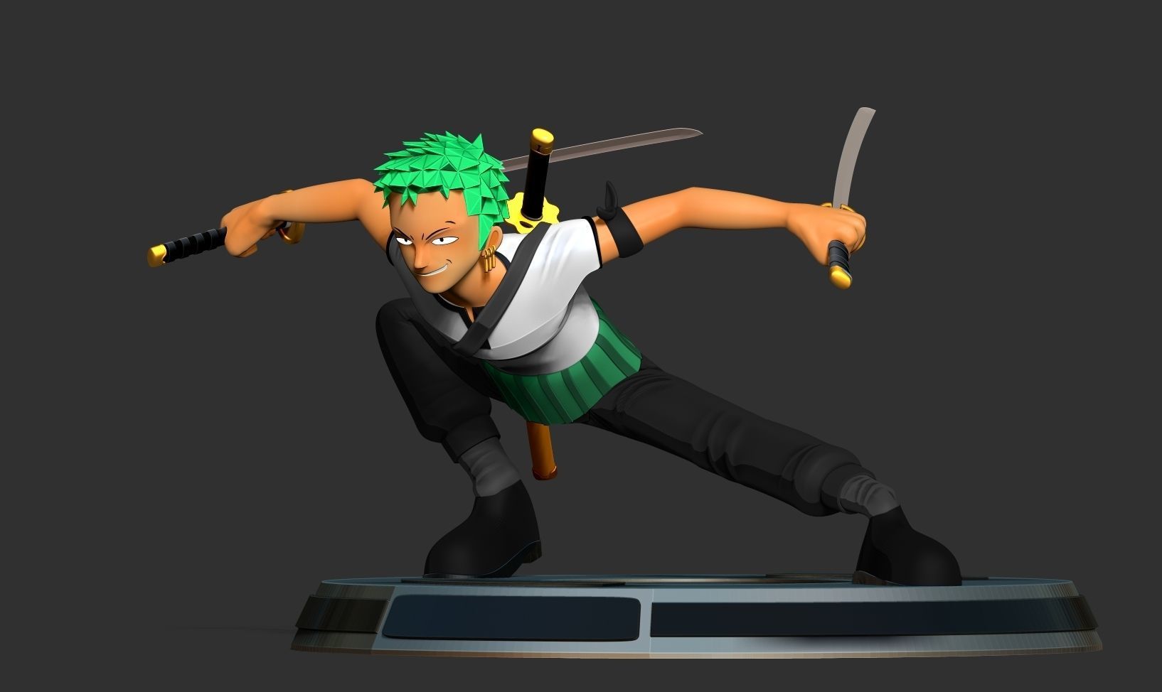 Roronoa Zoro Stylized - One Piece Fanart 3D print model_9