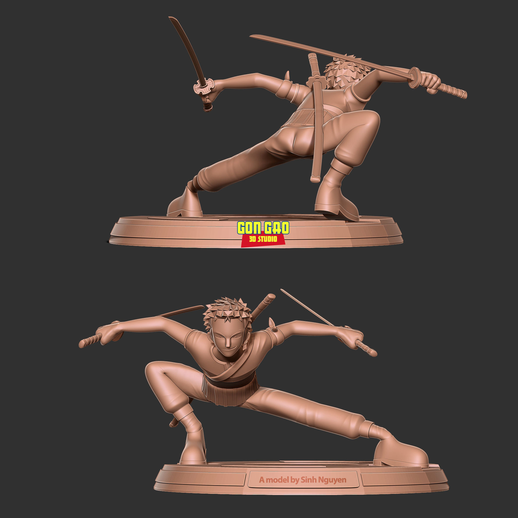 Roronoa Zoro Stylized - One Piece Fanart 3D print model_3
