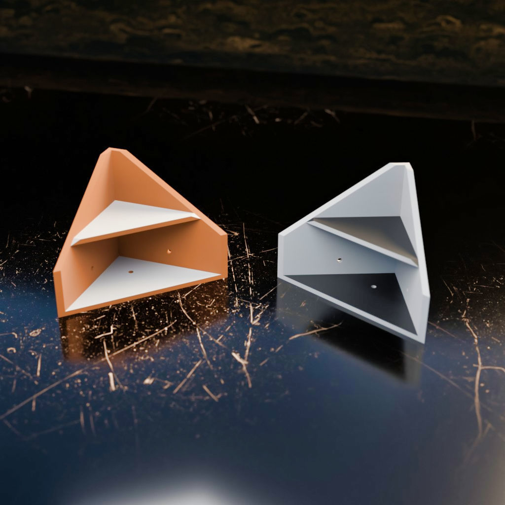 046MT Triangular 2x Shelves 3D print model_1