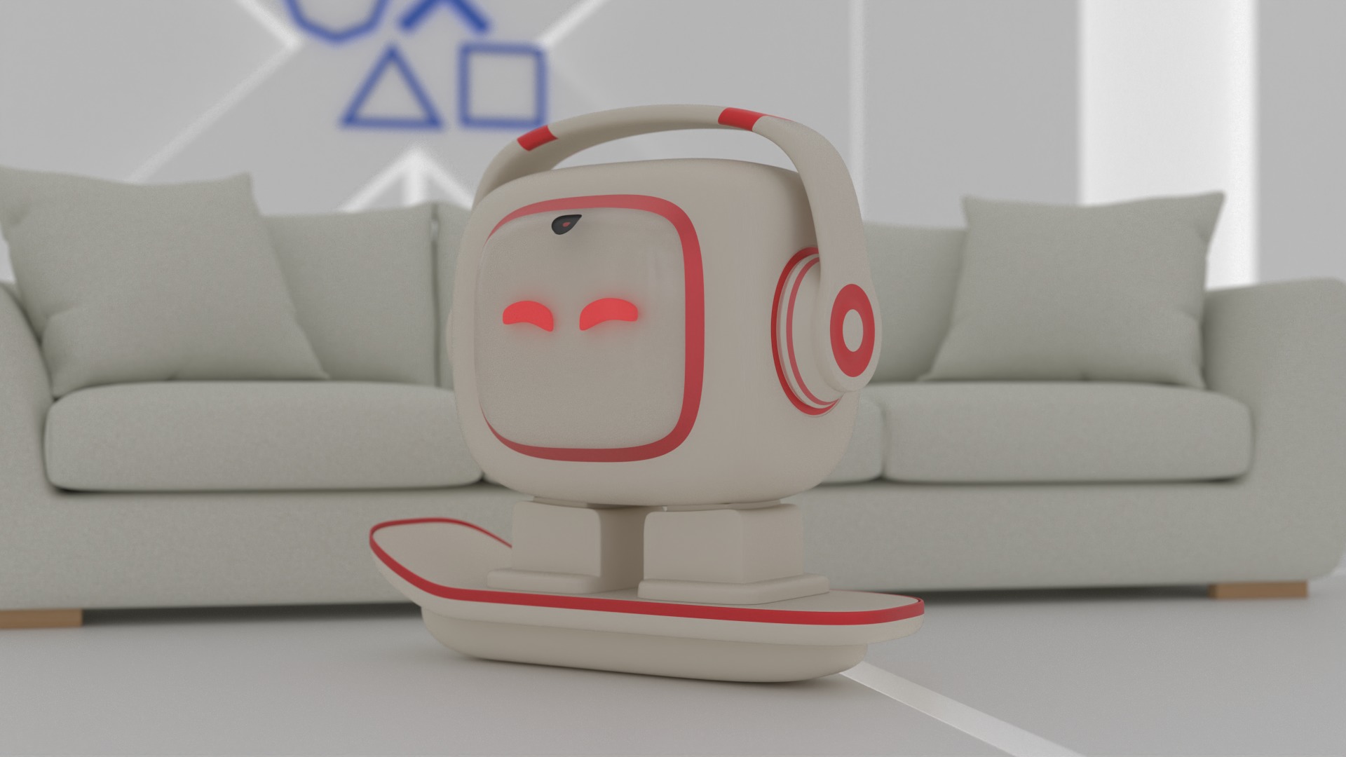 Emo Robot Low-poly 3D model_4