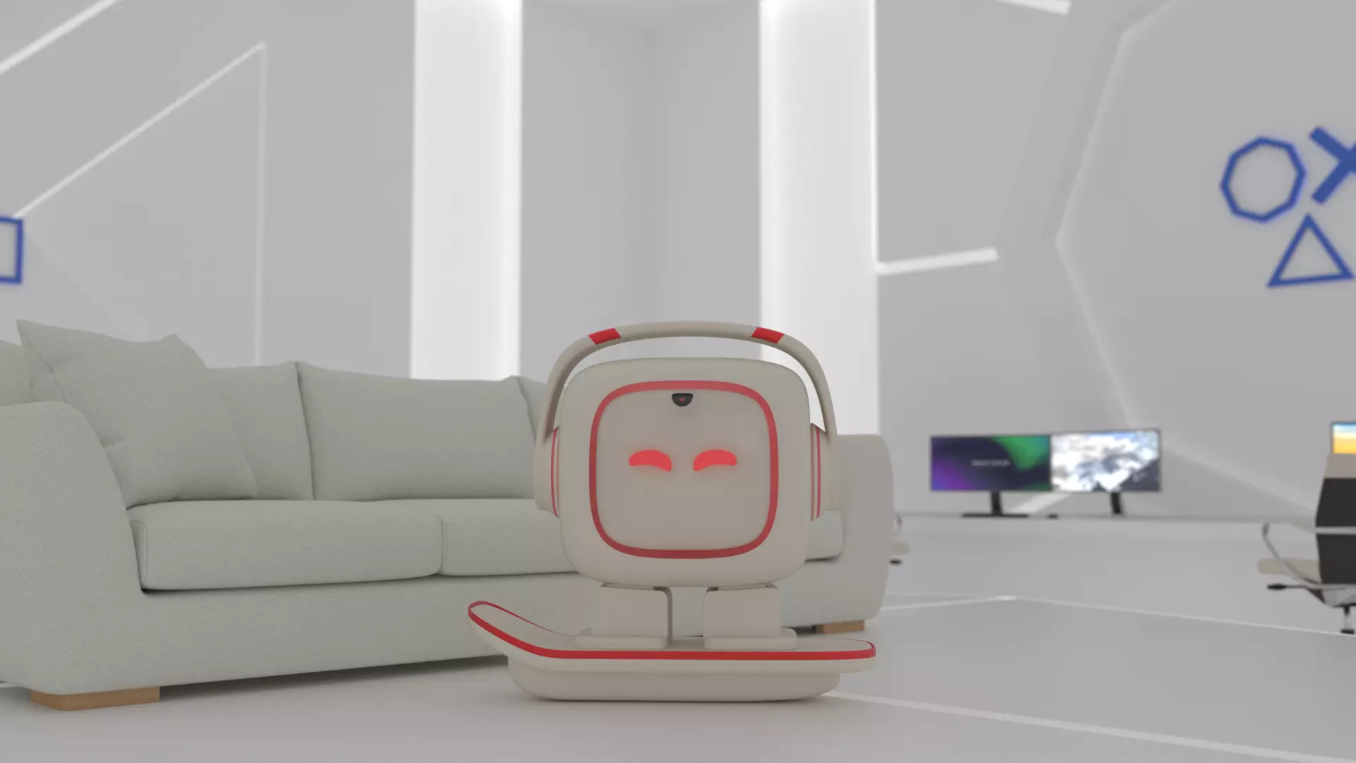 Emo Robot Low-poly 3D model_0