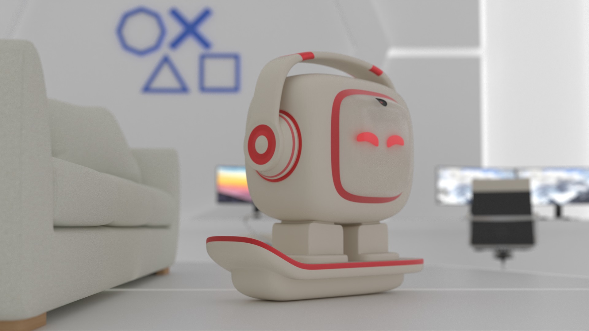 Emo Robot Low-poly 3D model_1