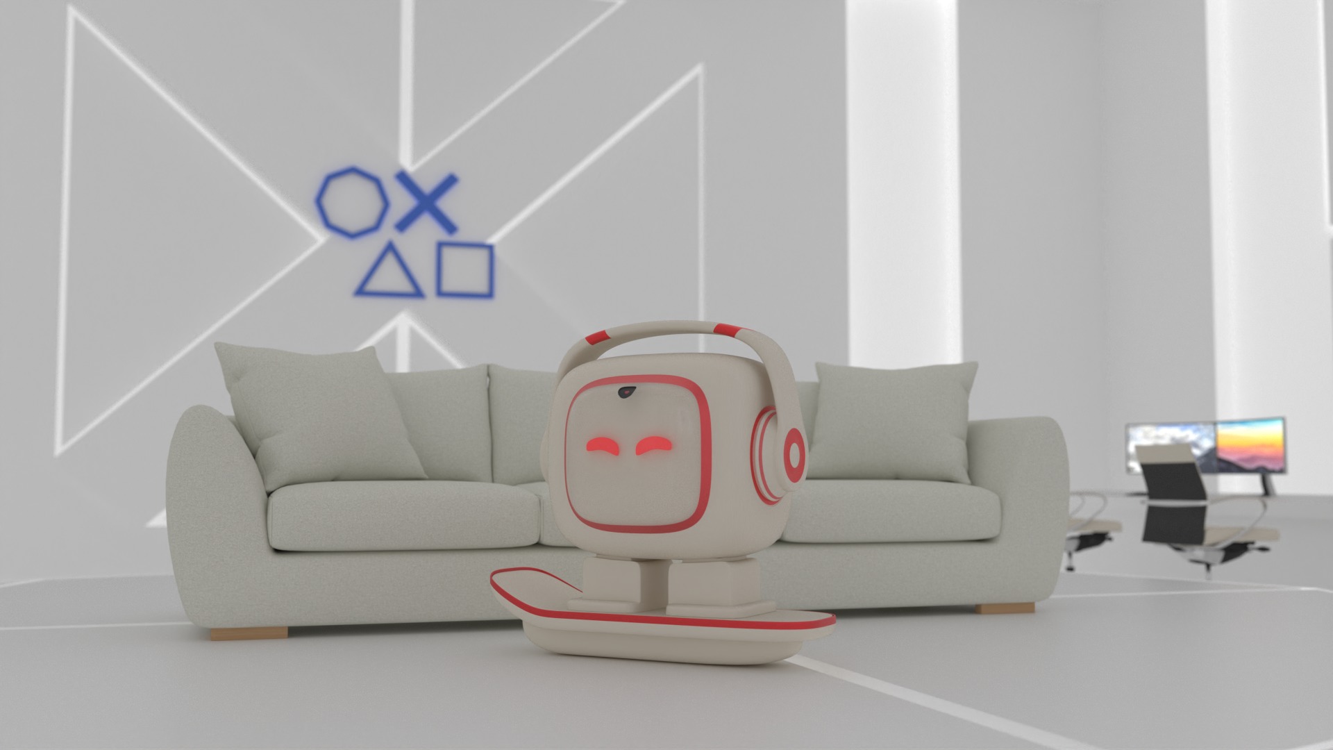 Emo Robot Low-poly 3D model_2