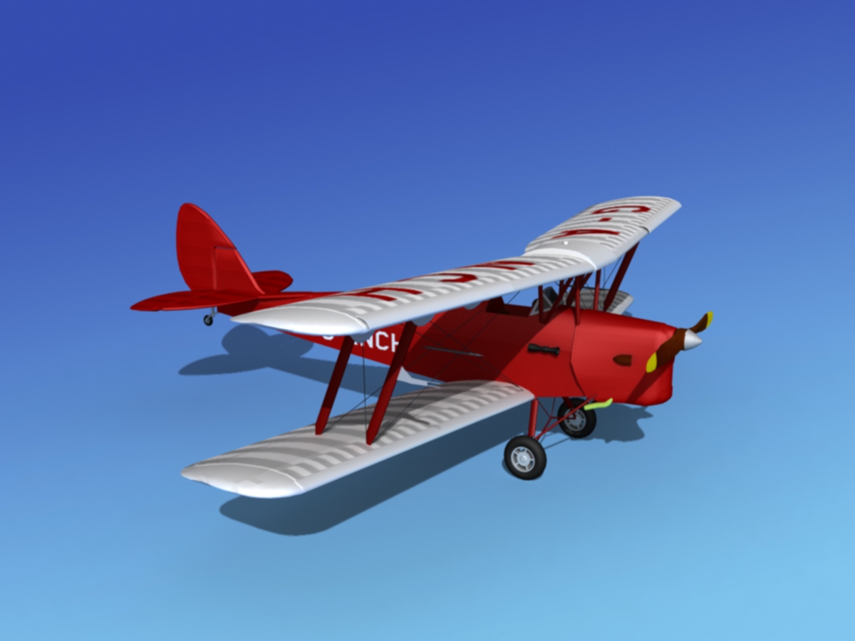Dehavilland DH82 Tiger Moth V06 3D model_4