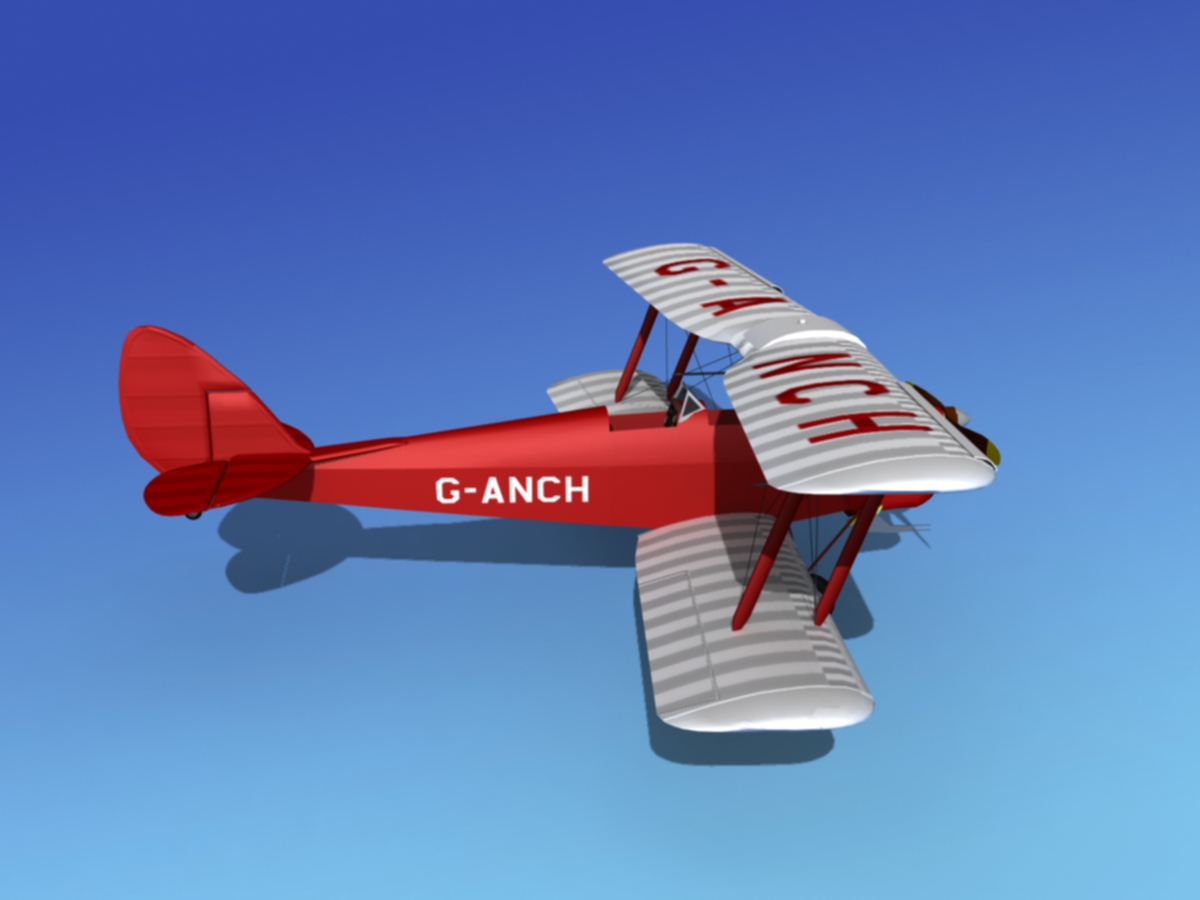 Dehavilland DH82 Tiger Moth V06 3D model_5