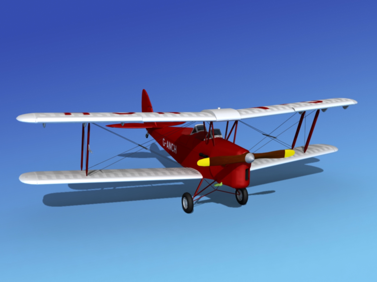 Dehavilland DH82 Tiger Moth V06 3D model_3