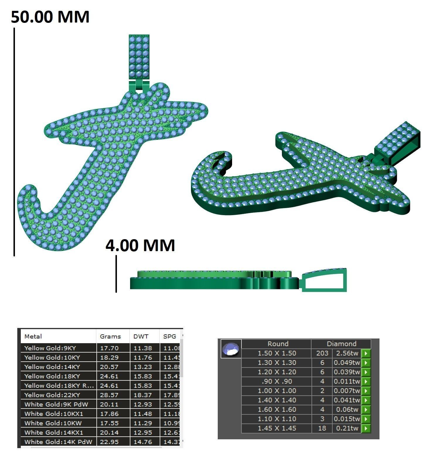 Alphabet Latter hiphop Pendent  3D print model_9