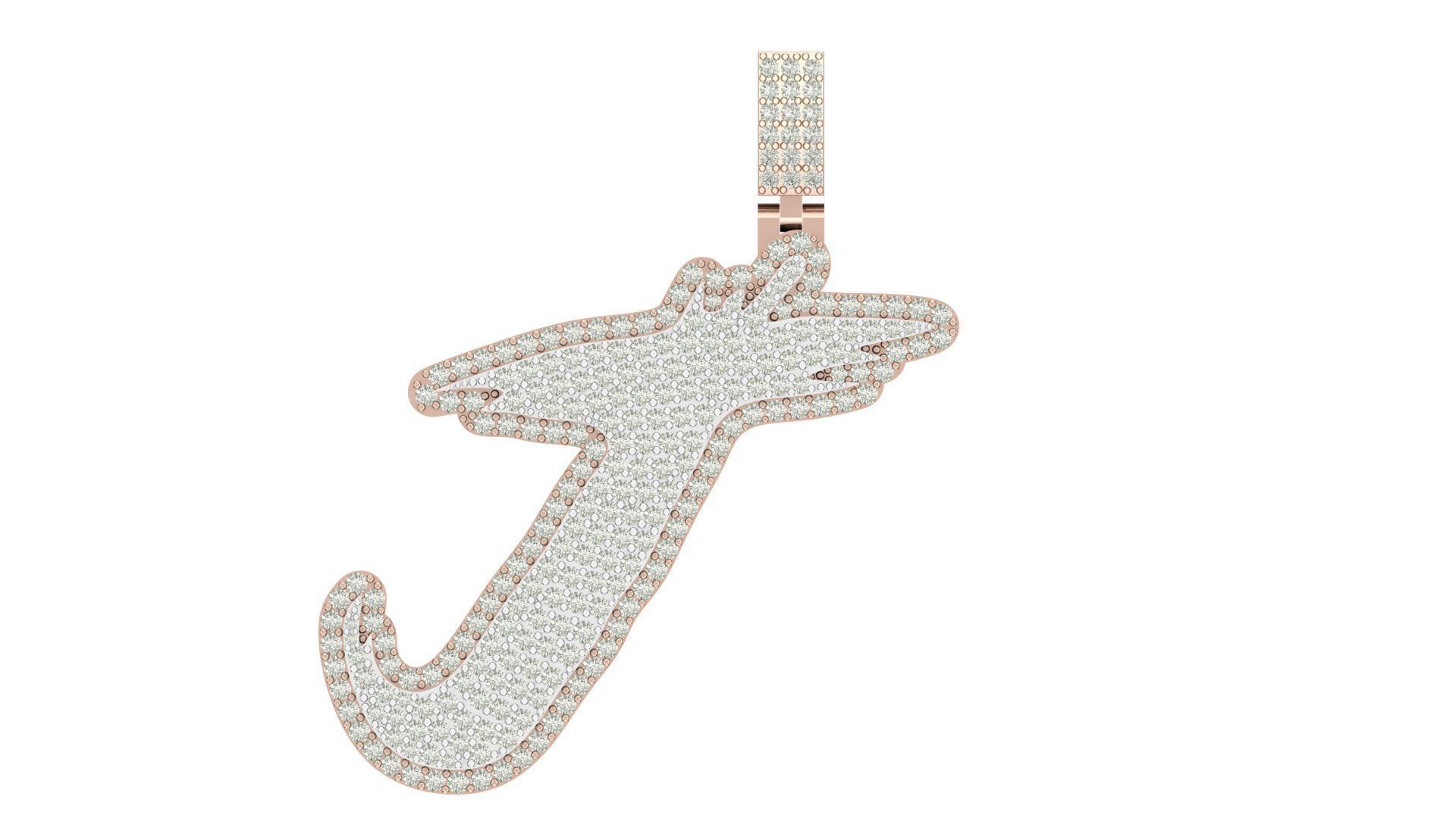 Alphabet Latter hiphop Pendent  3D print model_1