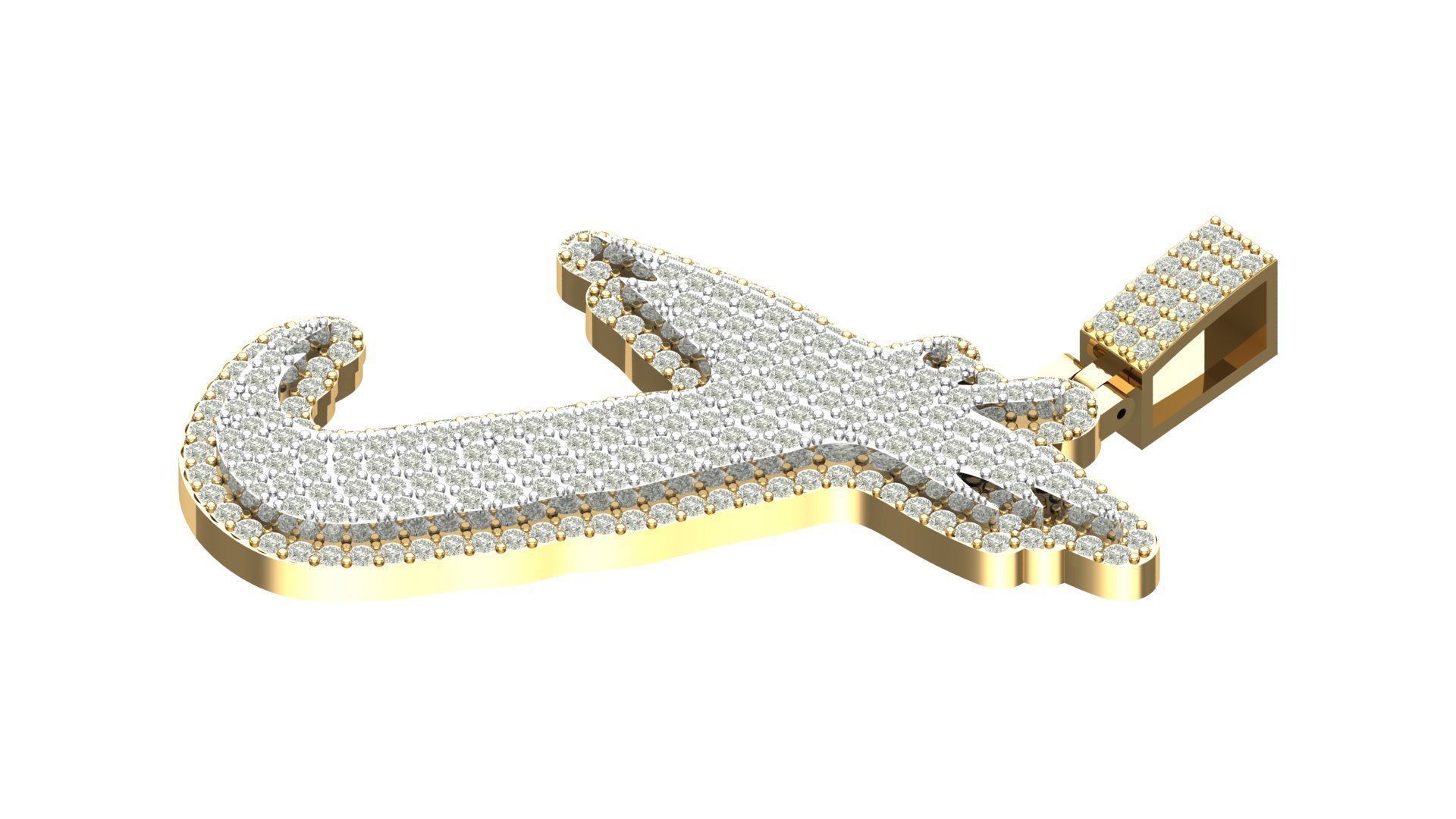 Alphabet Latter hiphop Pendent  3D print model_7