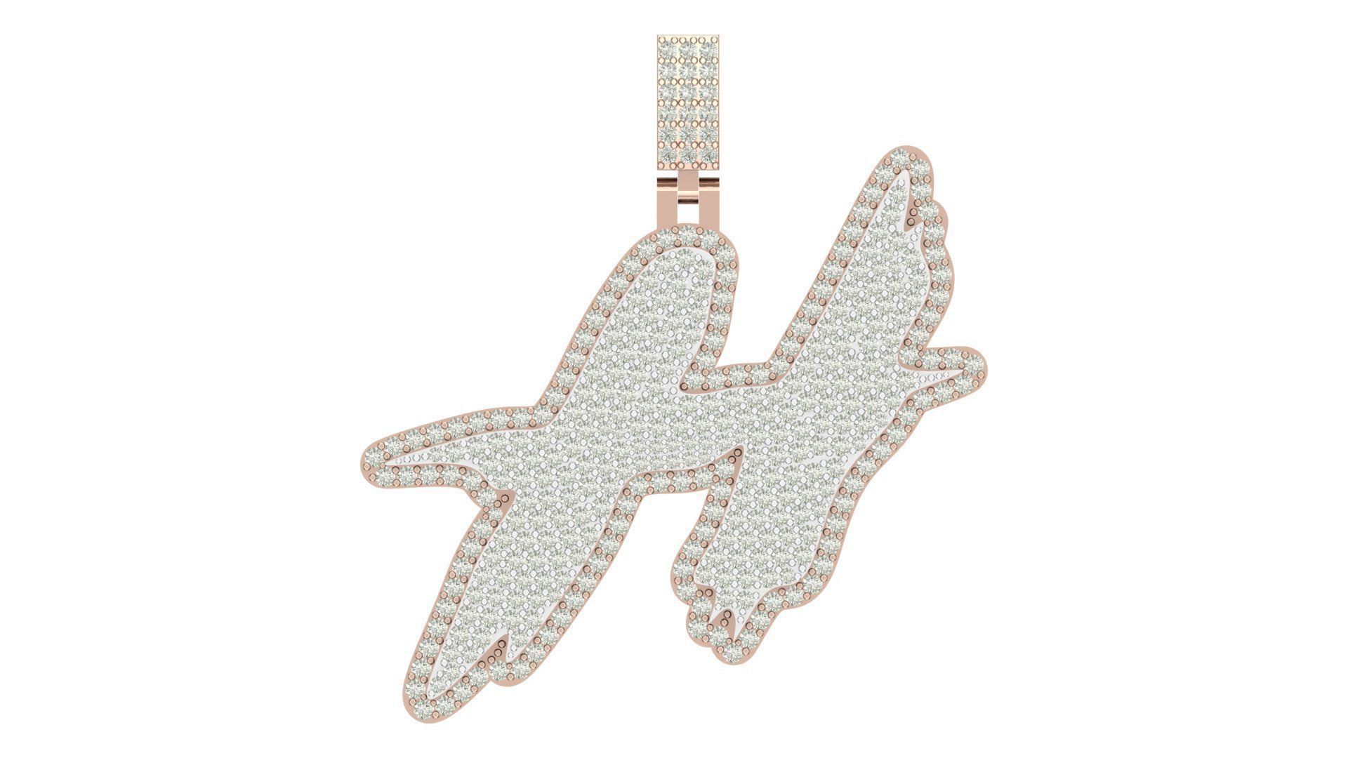 Alphabet Latter hiphop Pendent 3D print model_1