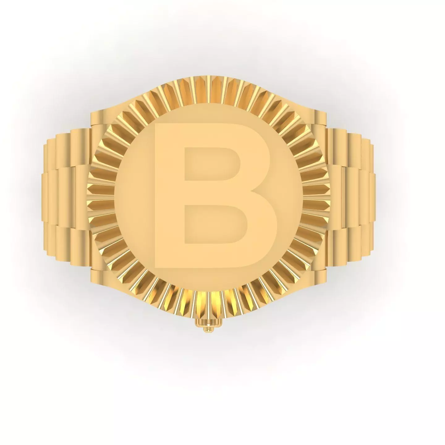 BLetter Glossy ring 3D model Free 3D print model