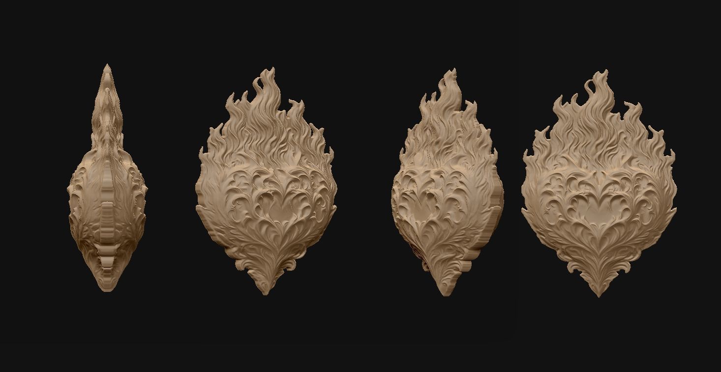 Heart Flame 3D print model_2