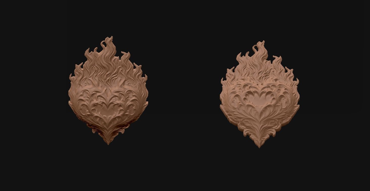 Heart Flame 3D print model_4