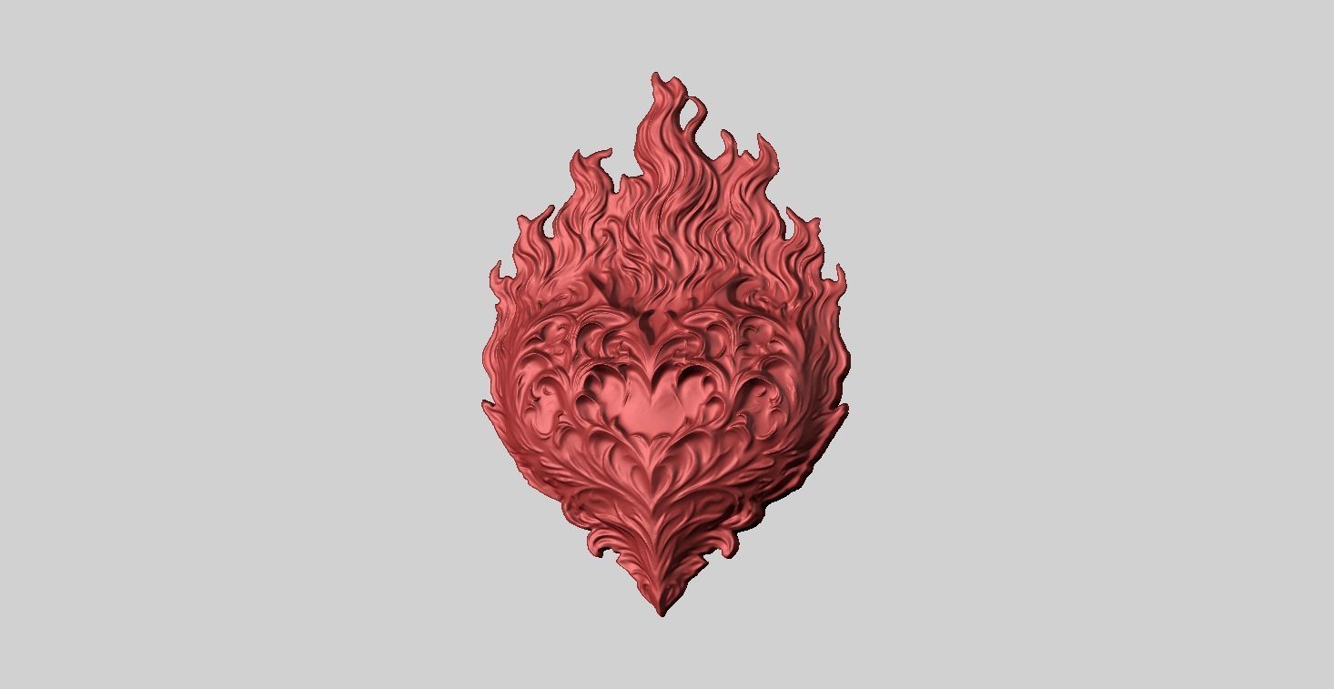 Heart Flame 3D print model_8