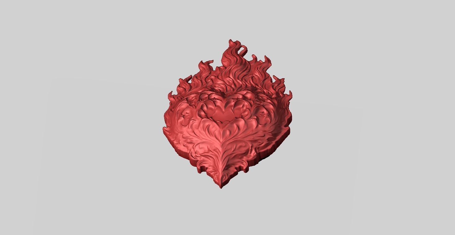 Heart Flame 3D print model_3