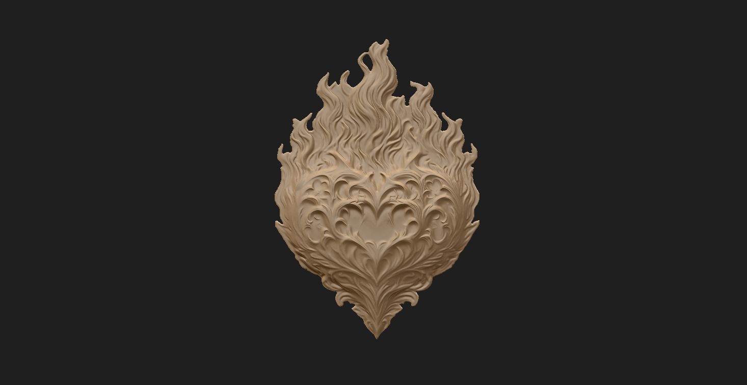 Heart Flame 3D print model_7