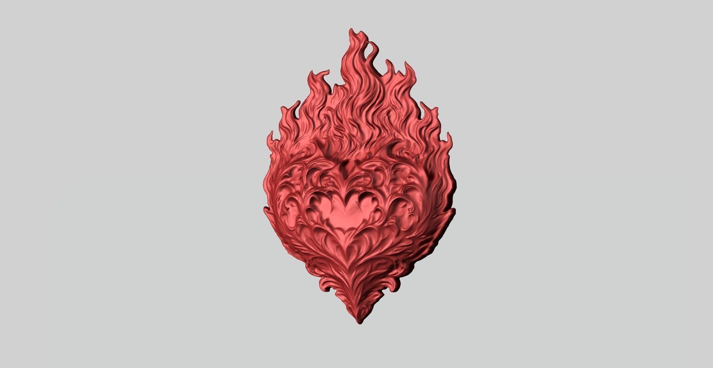 Heart Flame 3D print model_1