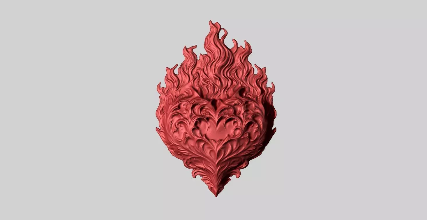 Heart Flame 3D print model_0