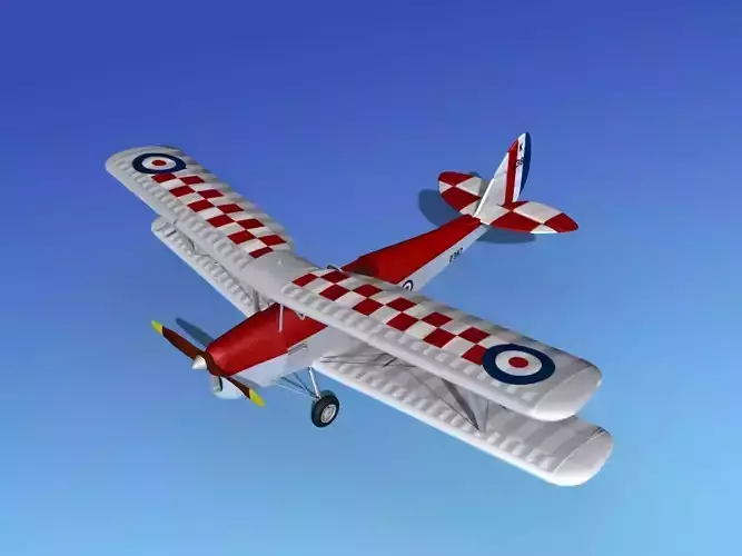 Dehavilland DH82 Tiger Moth V07 3D model