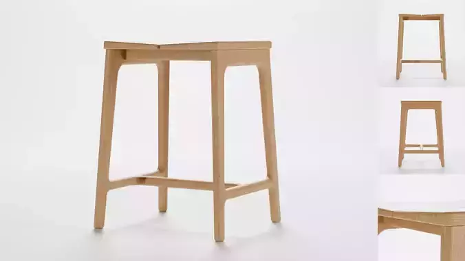 Handmade modern small wooden stool