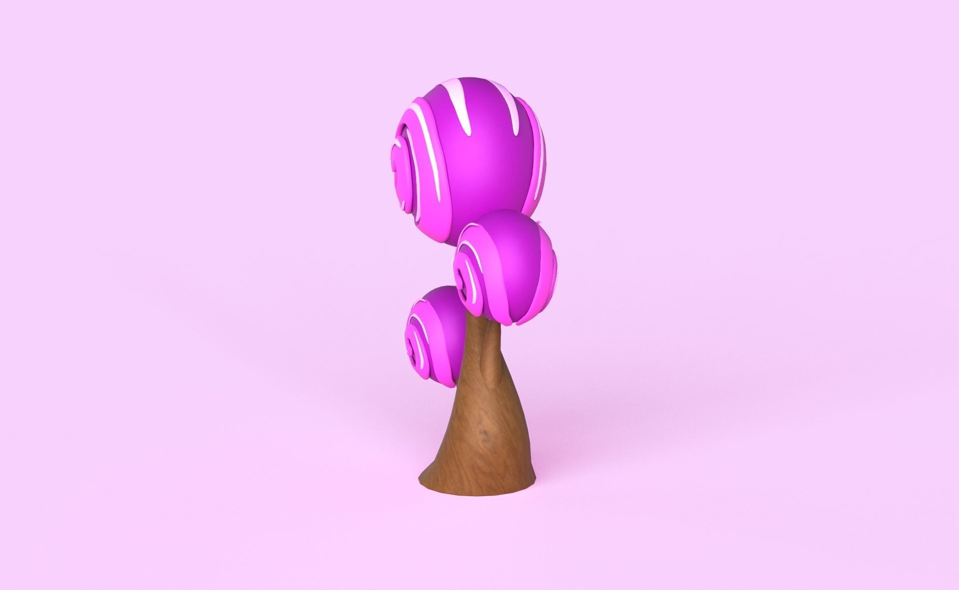 Cartoon Candy Tree 12 Low-poly 3D model_3