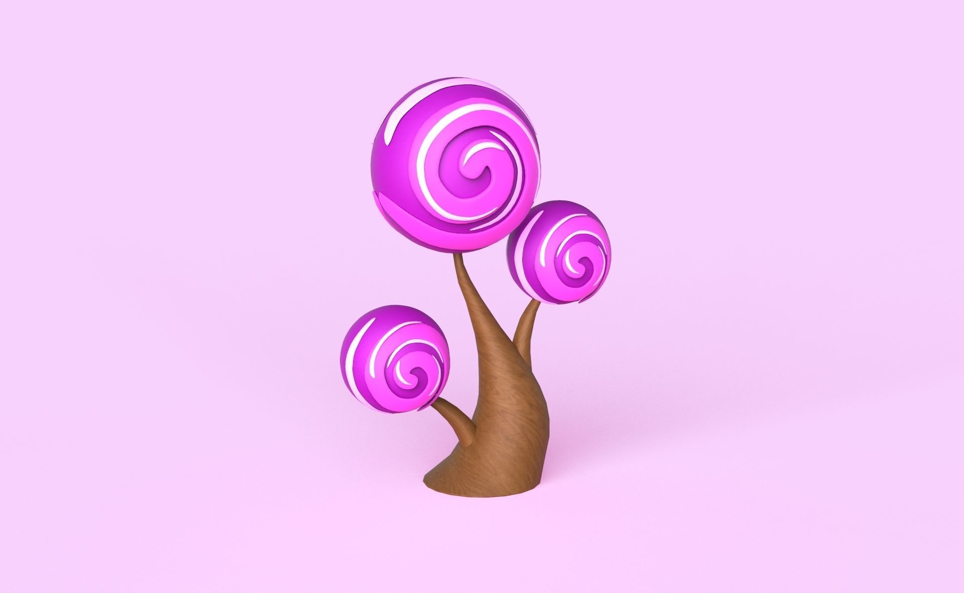 Cartoon Candy Tree 12 Low-poly 3D model_14