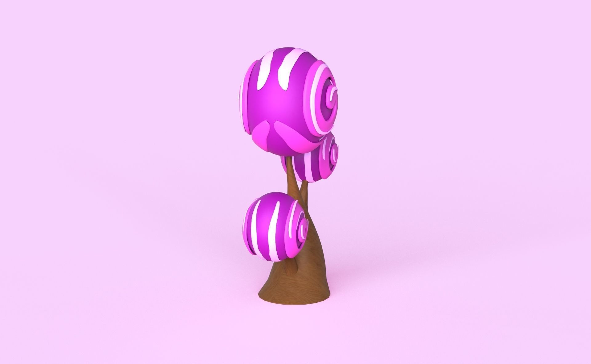Cartoon Candy Tree 12 Low-poly 3D model_12