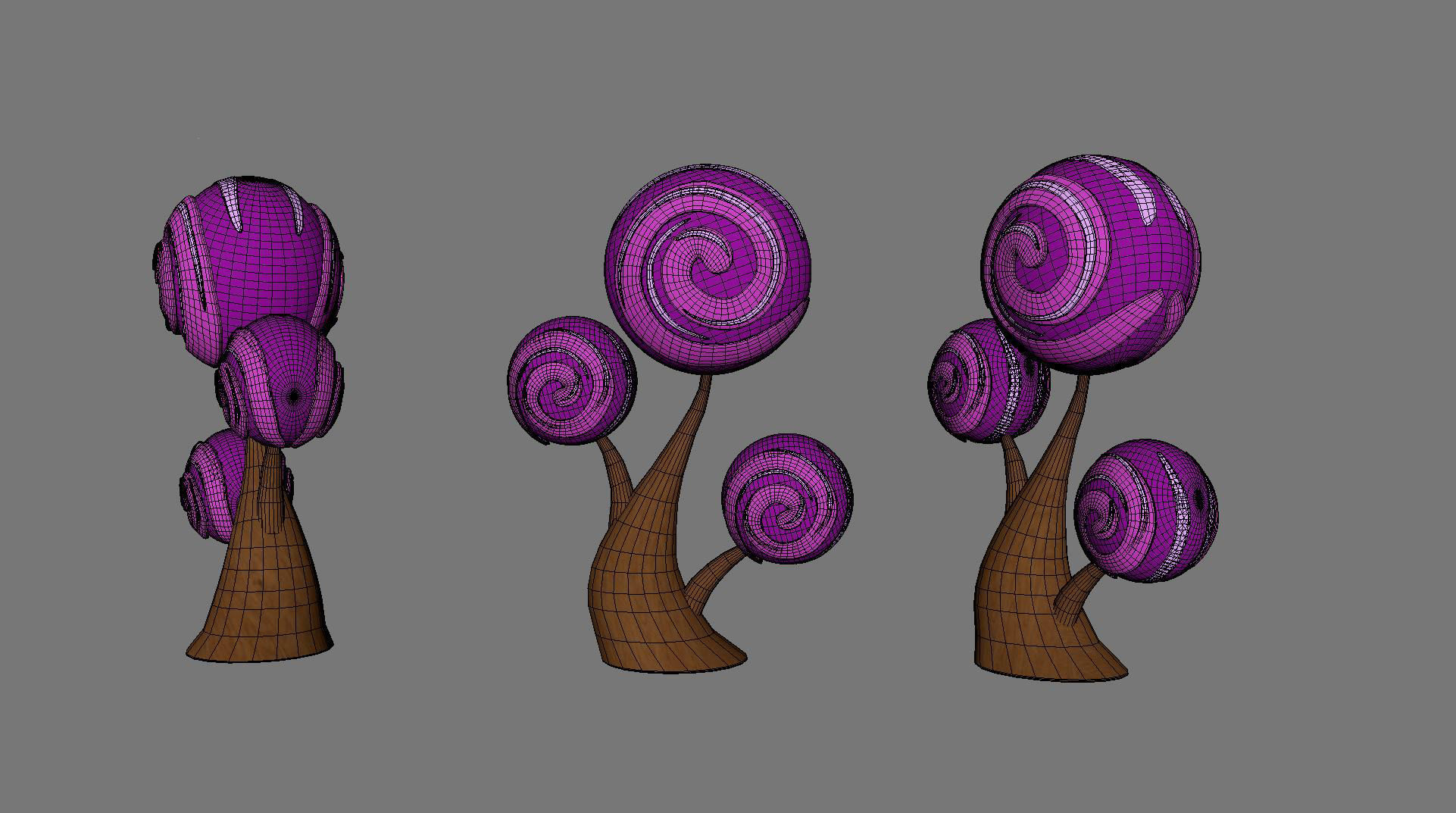 Cartoon Candy Tree 12 Low-poly 3D model_17