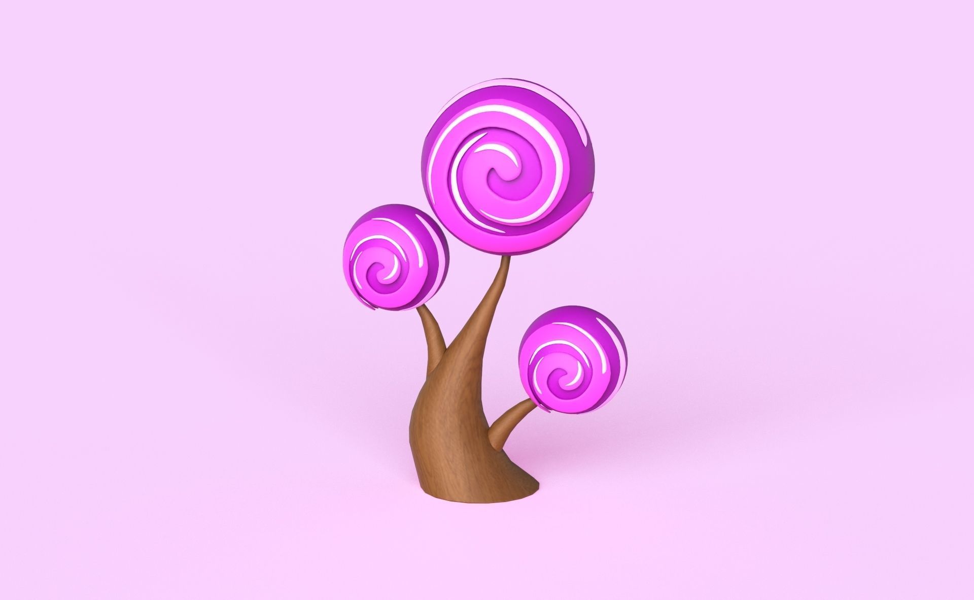Cartoon Candy Tree 12 Low-poly 3D model_1