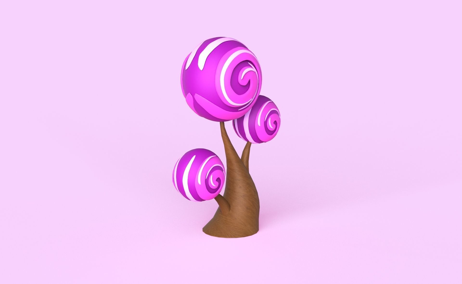 Cartoon Candy Tree 12 Low-poly 3D model_13