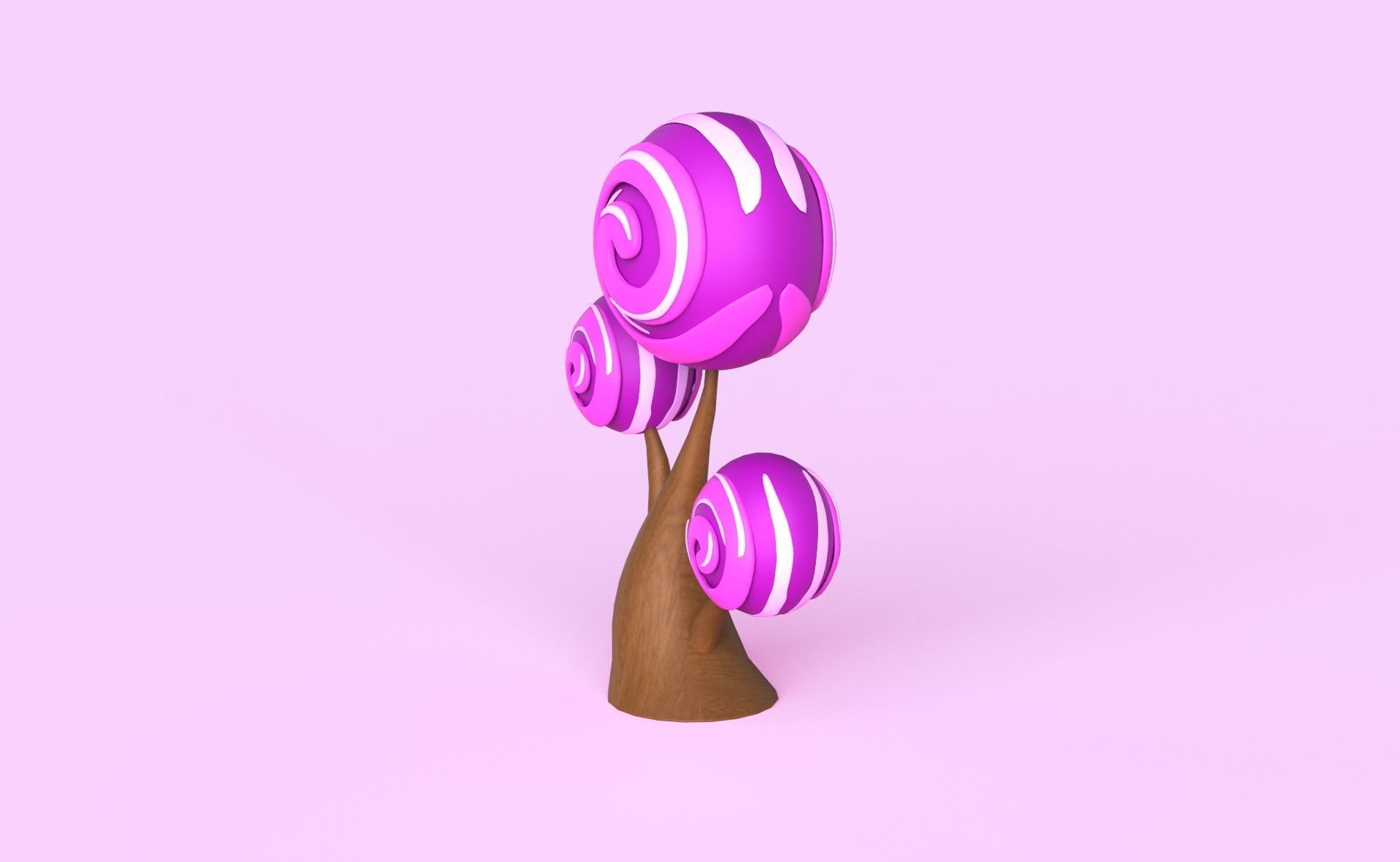 Cartoon Candy Tree 12 Low-poly 3D model_10