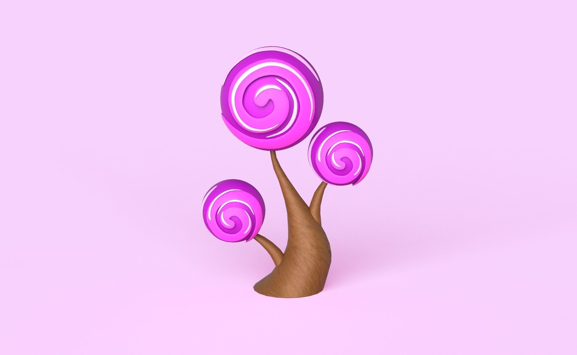 Cartoon Candy Tree 12 Low-poly 3D model_15