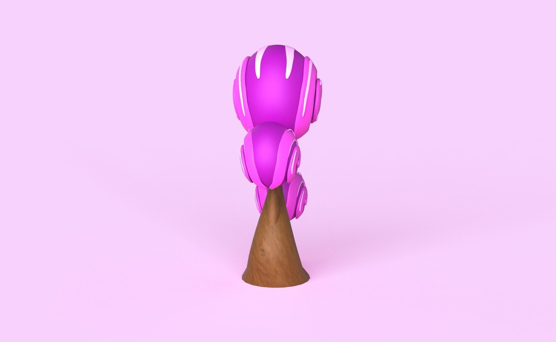 Cartoon Candy Tree 12 Low-poly 3D model_4