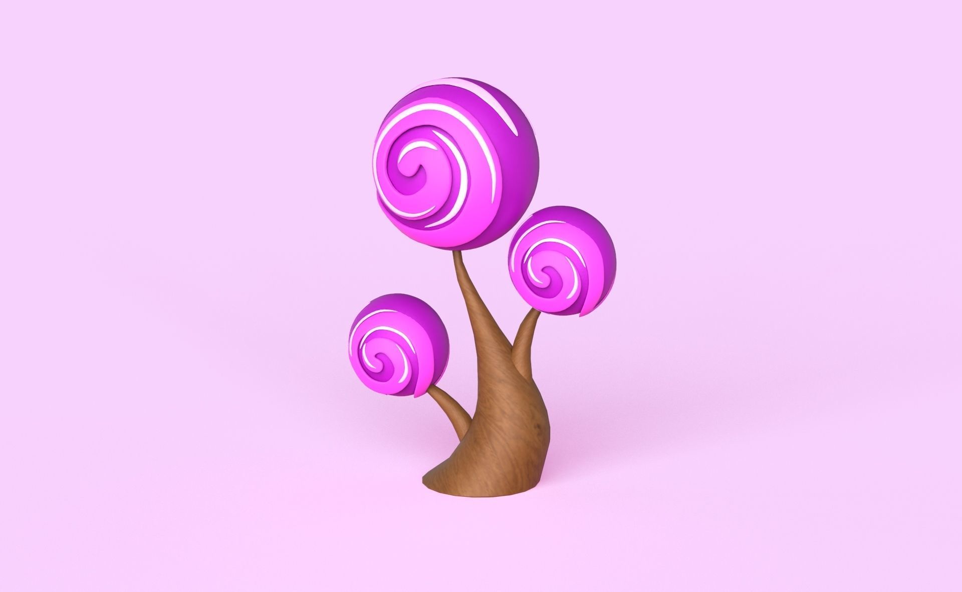 Cartoon Candy Tree 12 Low-poly 3D model_16