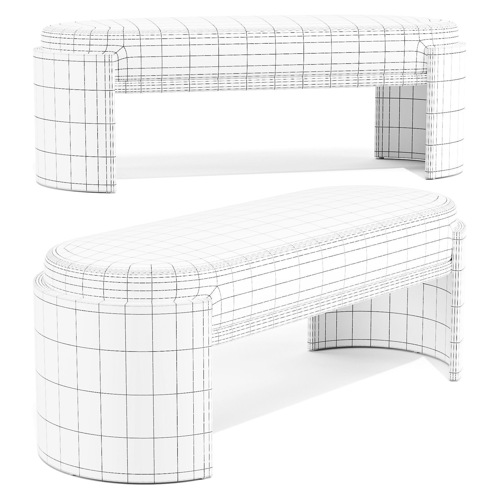 Parla Hug - Bench 3D model_5