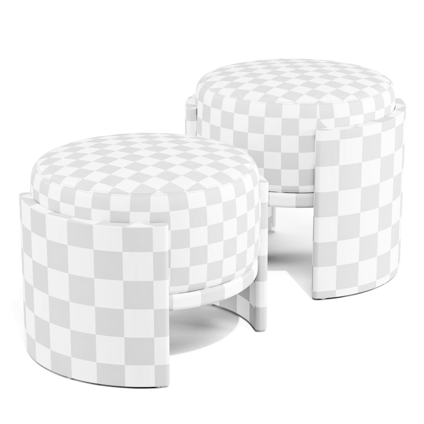 Parla Hug - Pouf and Stool 3D model_7