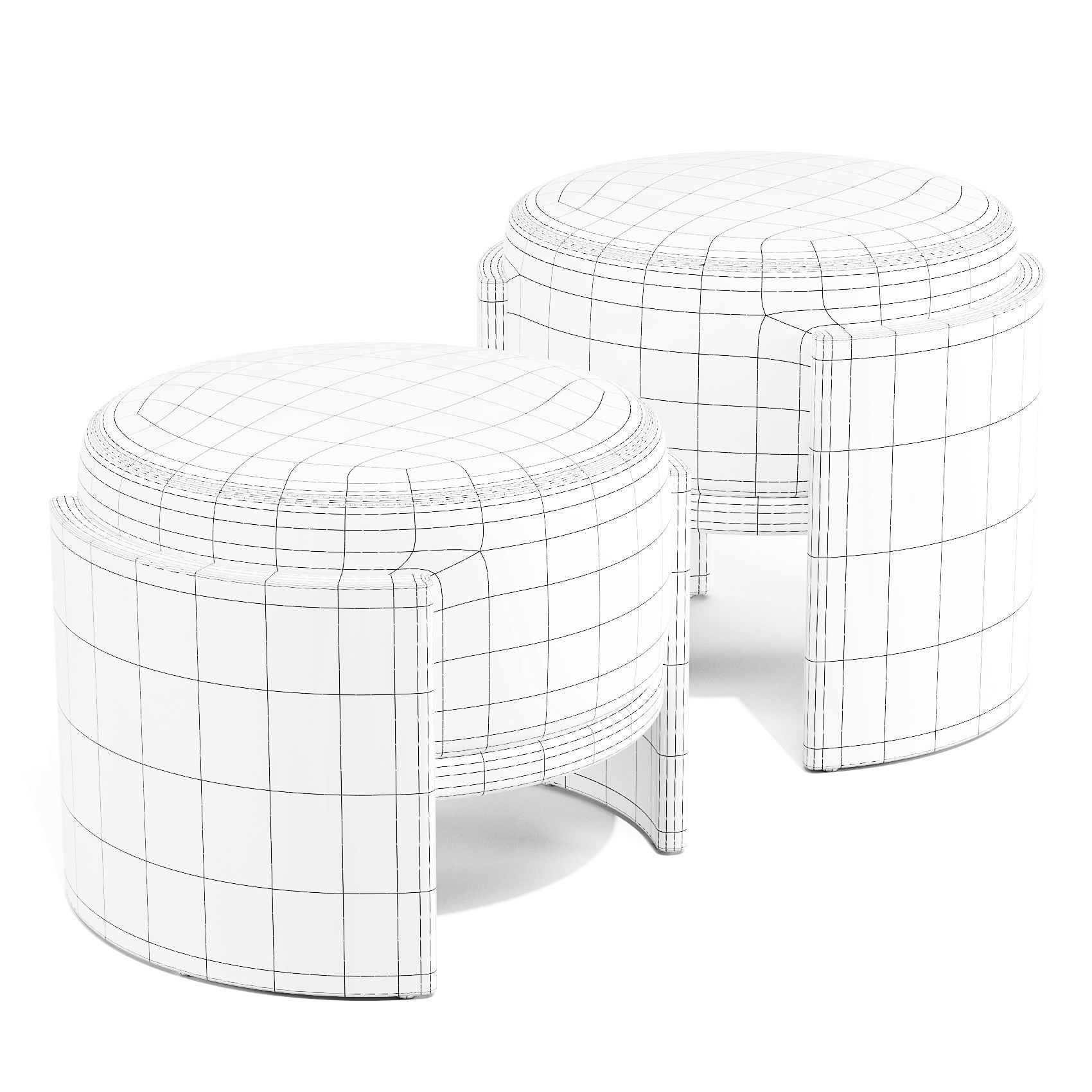 Parla Hug - Pouf and Stool 3D model_8