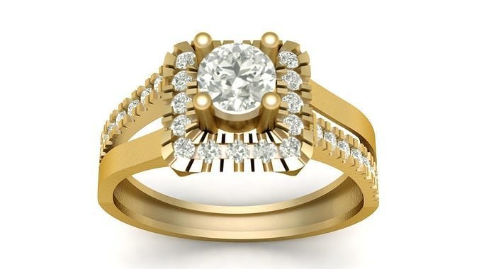 LUXURY FILIGREE DIAMOND RING FOR WOMEN 3D PRINTABLE MODEL 3D print model