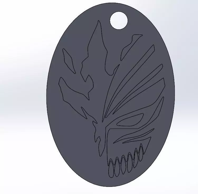 ichigo hollow mask keychain 3D print model_0