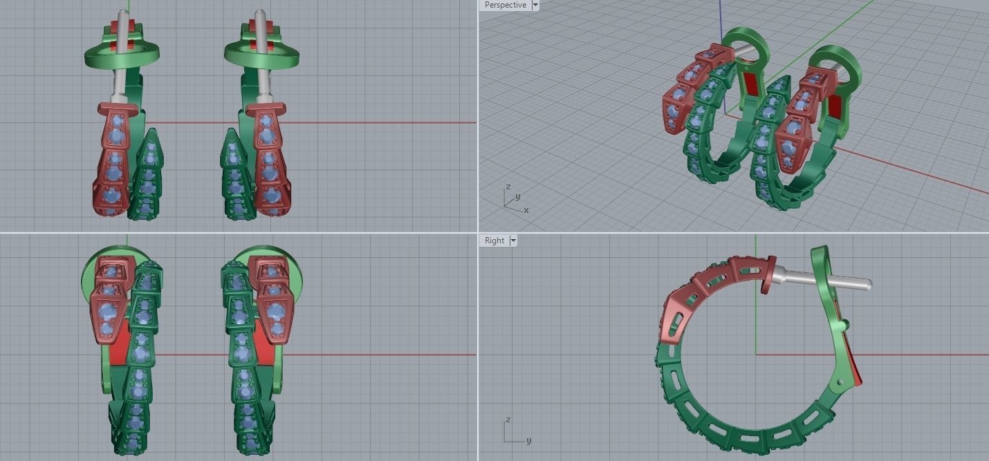 SERPENTI VIPER EARRINGS bulgari 3D print model_8