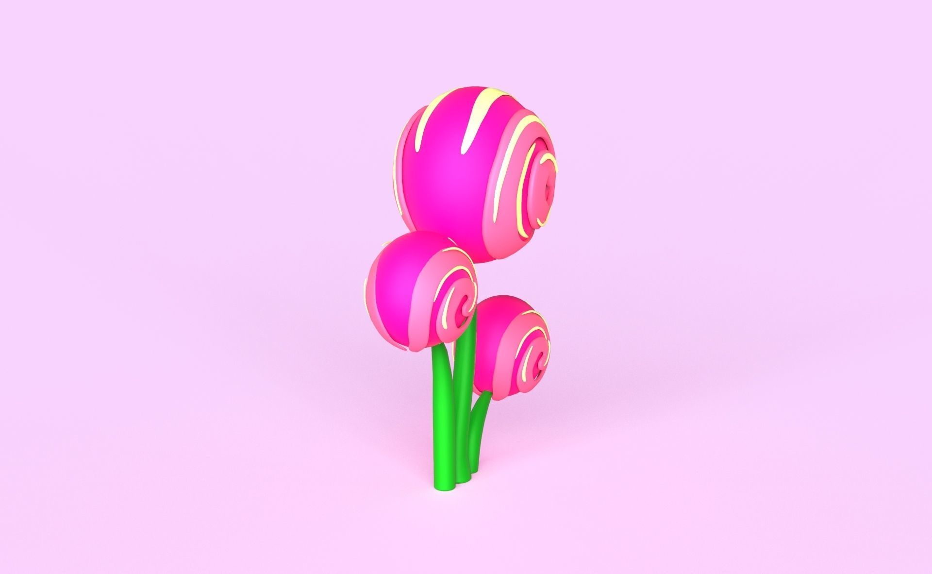 Cartoon Candy Tree 13 Low-poly 3D model_4