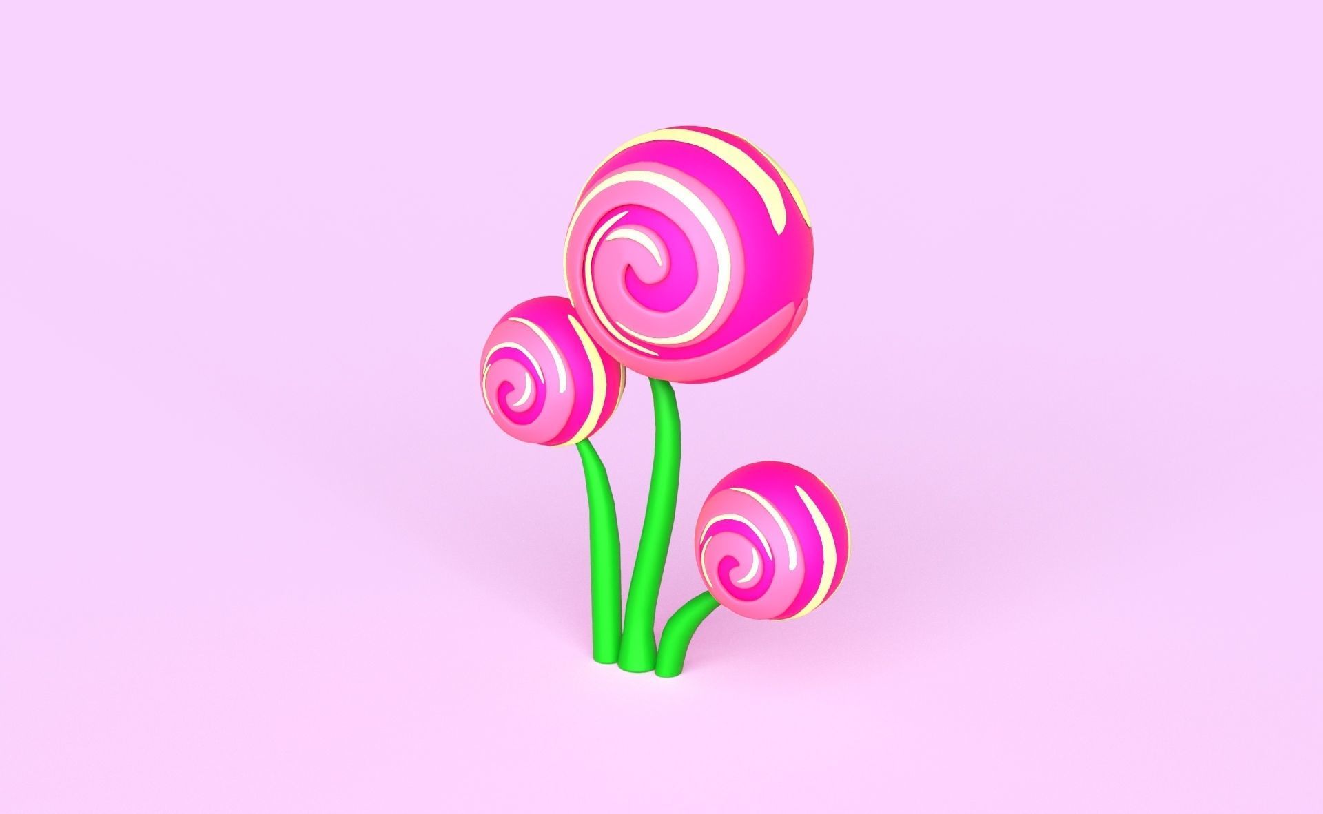 Cartoon Candy Tree 13 Low-poly 3D model_8
