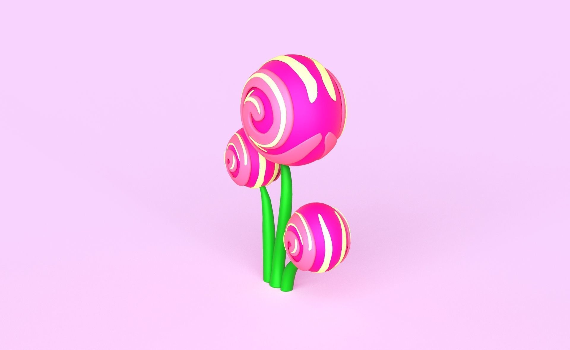 Cartoon Candy Tree 13 Low-poly 3D model_9