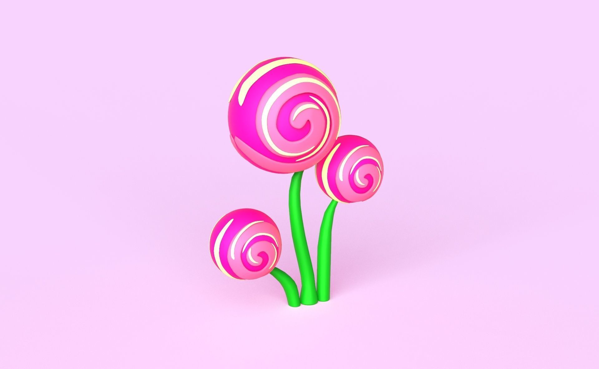 Cartoon Candy Tree 13 Low-poly 3D model_13