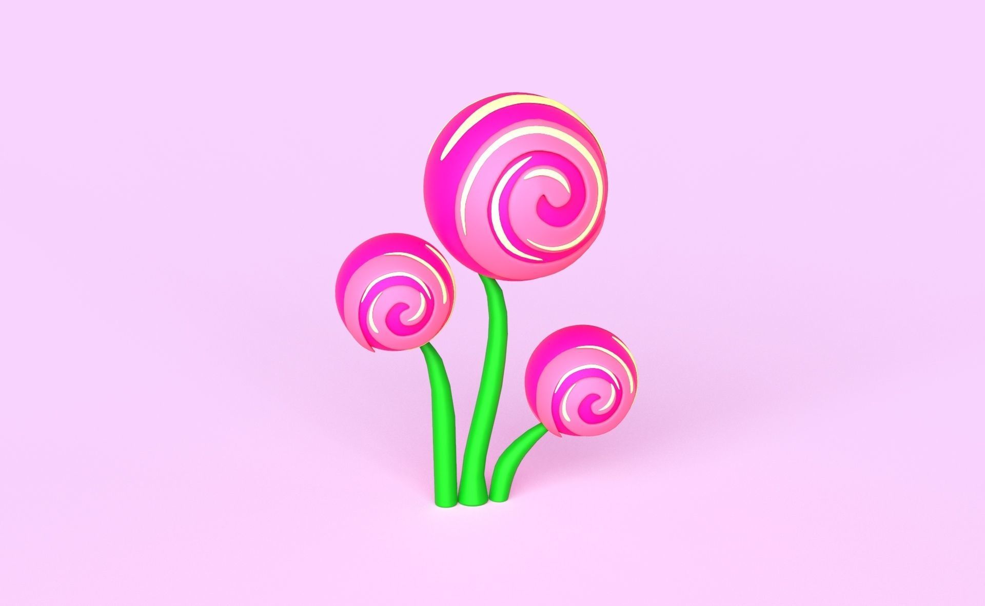 Cartoon Candy Tree 13 Low-poly 3D model_6