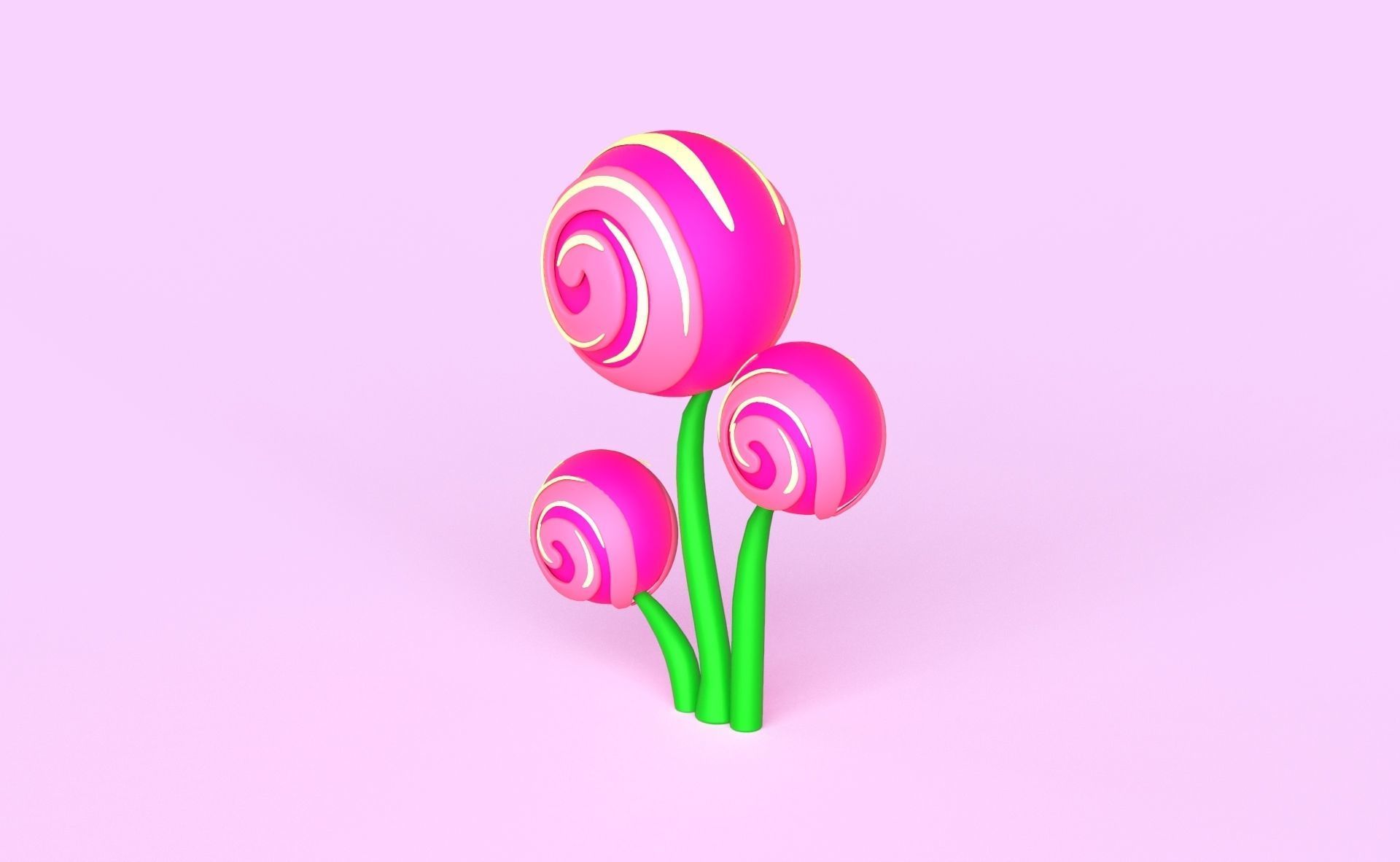 Cartoon Candy Tree 13 Low-poly 3D model_1