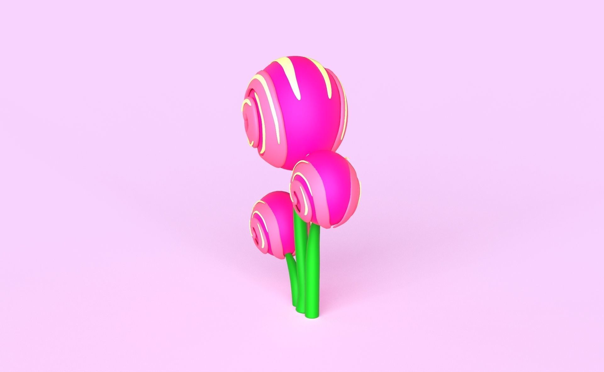 Cartoon Candy Tree 13 Low-poly 3D model_2